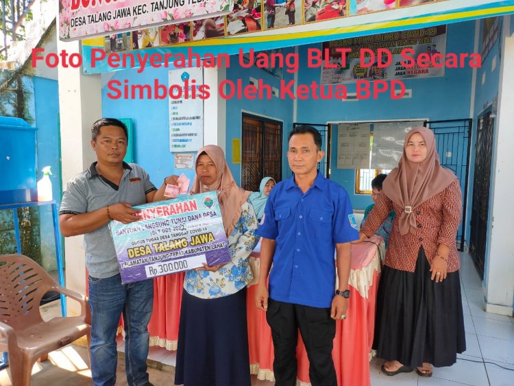 Realisasi BLT-DD Bulan April,Mei dan Juni Sebanyak 37 KPM Desa Talang Jawa